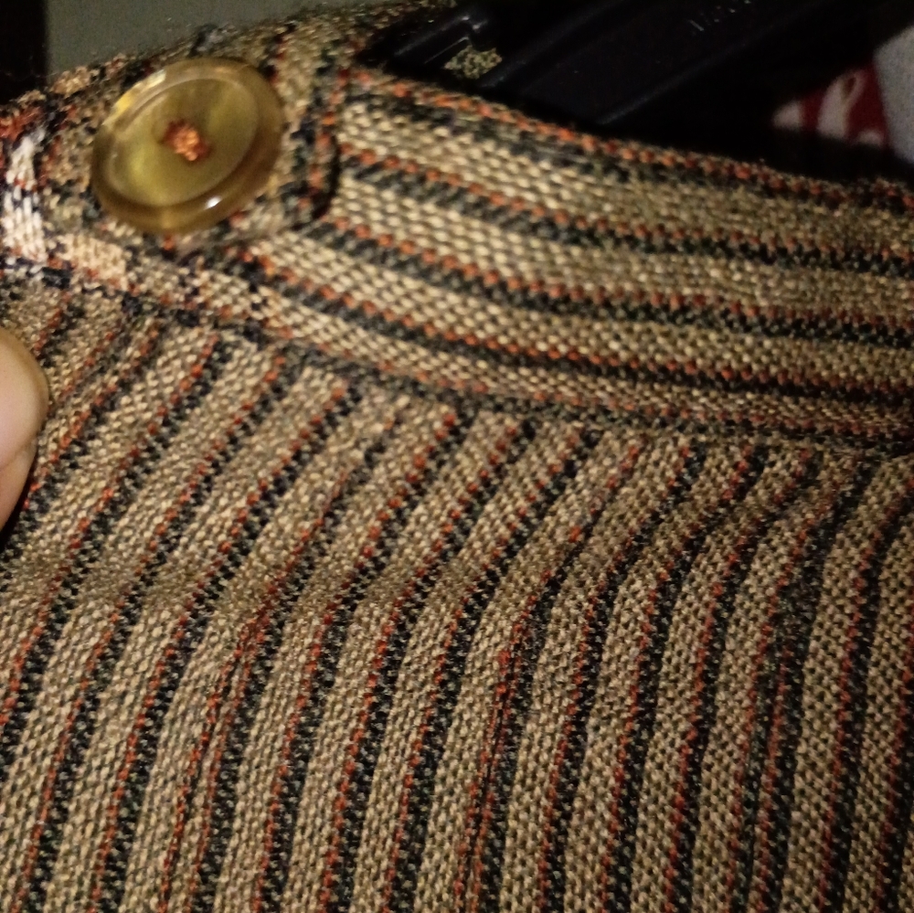 🦄Vintage 100%PureWoolThe Scotch HouseChic Plaid A-LineSkirtOlive and Tan Size14 - Picture 6 of 10